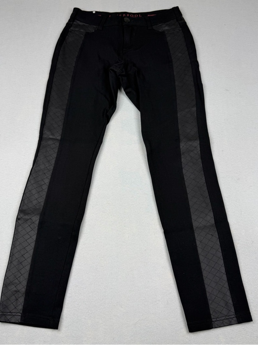 Liverpool Madonna Moto Legging Pants Womens 4/27 Black Quilted Skinny Stretch
